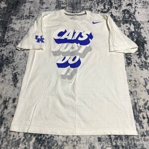 Nike Kentucky Wildcats Mens Large White Cats Just Do It Graphic T-Shirt UK Logo
